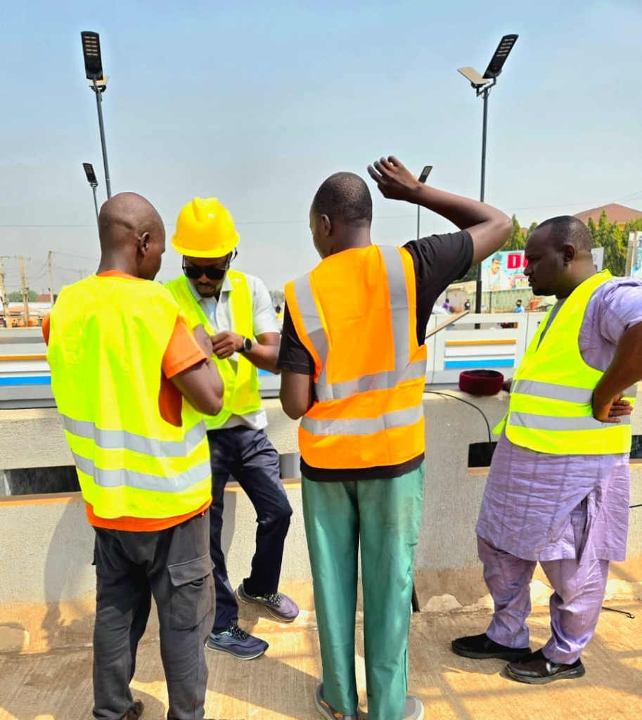 A A Nafada Solutions technical field engineering team inspecting electric mobility infrastructure and maintenance operations